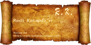 Redl Katapán névjegykártya